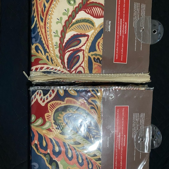 New Rare Pier 1 Vibrant Paisley Patterned Window Lined Curtain Panels 54”x 84” - Picture 10 of 11